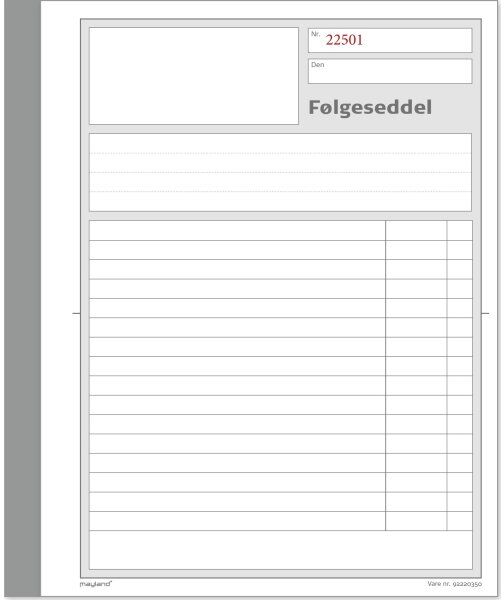 Mayland Blanket   Følgeseddelbog   2x50 Blade