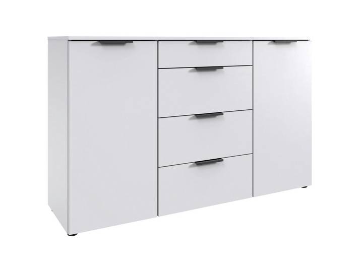 Boxxx Kommode, Weiß, Kunststoff, 4 Fächer, 4 Schublade(n) Schubladen, 135x83.5x41 cm, Wohnzimmer, Kommoden & Sideboards, Kommoden