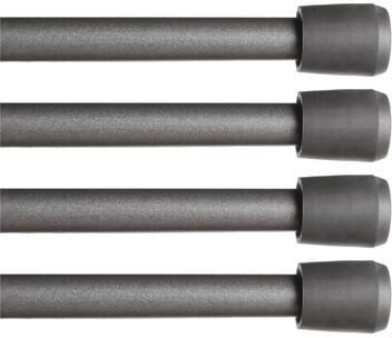 "Kenney Fast Fit No Tools 7/16"" Spring Tension Rod, 4-Pack"