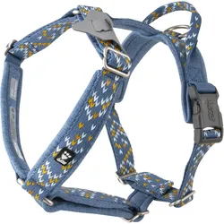 Hurtta Razzle Dazzle Y-Gurtzeug, Heidelbeere, 80 - 100 cm (Hund), Halsband + Leine