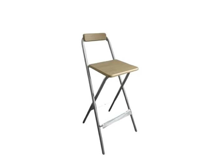 LXLAEOANG Hocker Klappbar Klappbarer Hochstuhl, Moderner Barhocker Mit Rückenlehne, Thekenhocker for Kassierer, stabil, tragfähig(Silver - wood grain)
