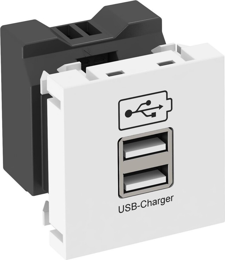 OBO MTG-2UC2.1 RW1 USB-oplader met 2.1A laadstroom, 45 x 45 mm