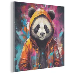 AKUSTIKBILD Panda - Jacke - Graffiti - Orange Akustikpaneele 80x80 cm