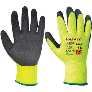 Portwest Arbeitshandschuhe Thermo Grip, A140BKRXL, Latex-Beschichtung, gelb, Größe 10 / XL