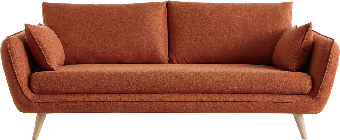 Miliboo Skandinavisches 3-Sitzer-Sofa orangerot CREEP