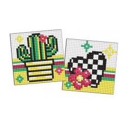 Ideyka Diamantmosaik Kinder - Blume und Kaktus 9x9cm (61087515)
