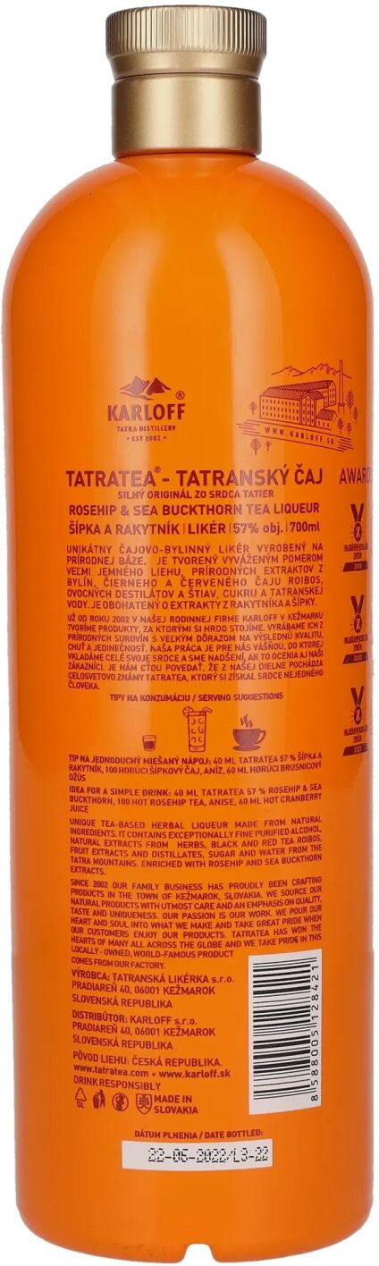 Tatratea Likör TATRATEA Rosehip & Sea Buckthorn Tea Liqueur 57% Vol. 0,7l