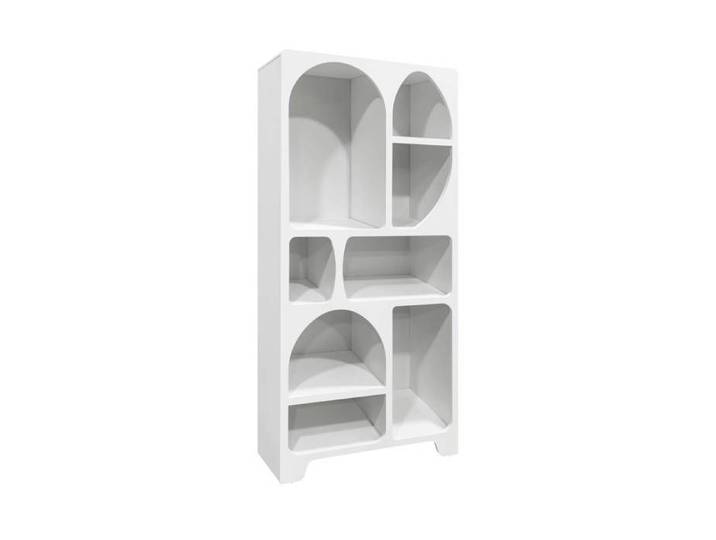 sweeek - Etagère bibliothèque organique décor bois 8 compartiments THESSA
