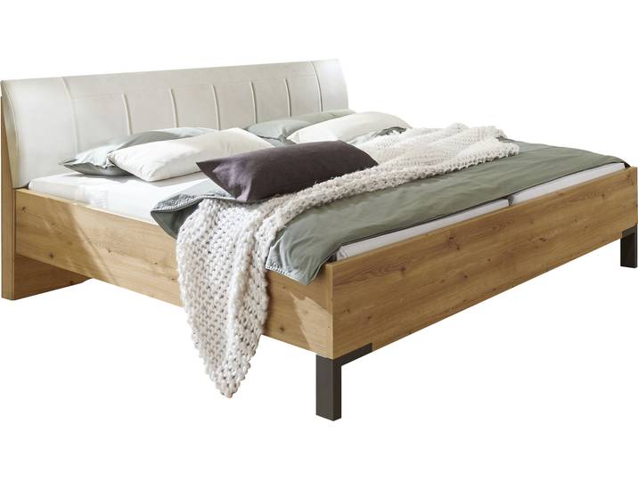 Futonbett WIEMANN Quito , braun (bianco, eiche, nachbildung, kunstleder champagner), B:149cm L:218cm, Betten, Futonbett, 4-fach Liegehöhenverstellung