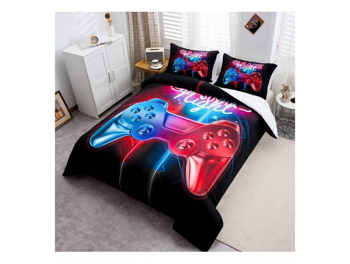 LuxusKollektion Jugendbettwäsche Bettwäsche-Set Gamer 135x200cm bunt