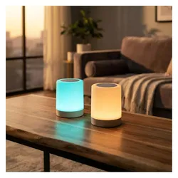 Casativo, Tischlampe, 2er-Set Akku Tischlampe mit Touch-Steuerung, 6 bunten Lichtfarben und Warmweiss, Bequemes Laden per