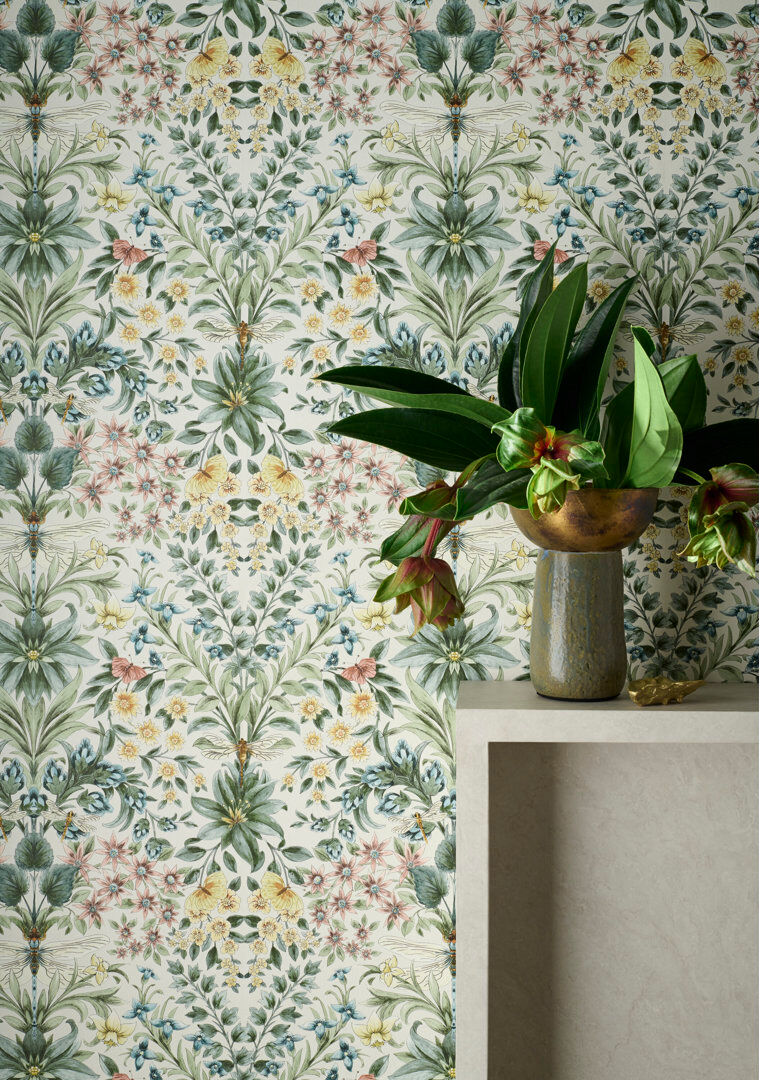 Clarke & Clarke Mirabell Secret Garden 10.05m x 52cm Matte Wallpaper Roll Teal