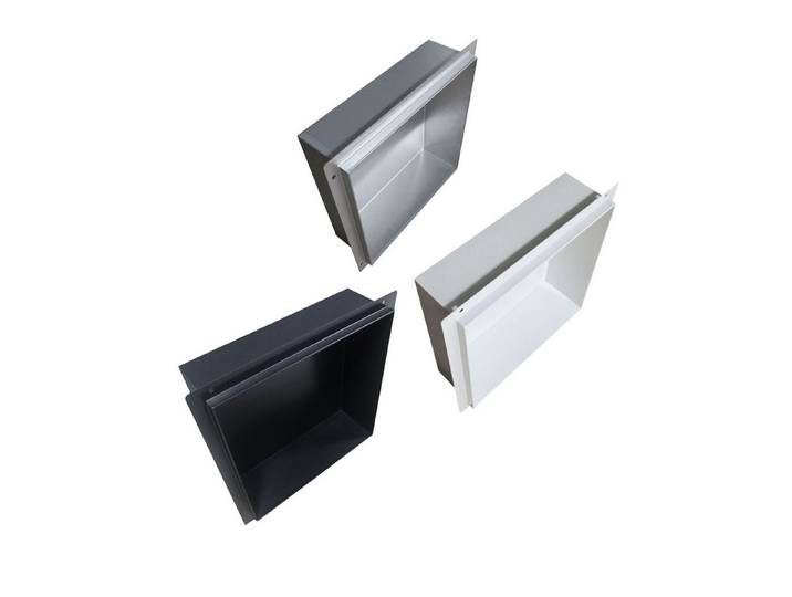 Bernstein Ablageelement BS303010 randlos, Randlose Wandeinbaunische, senkrecht und waagerecht montierbar
