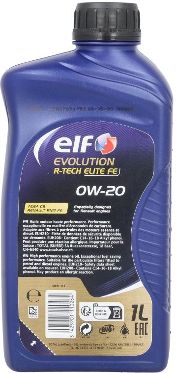 Motoröl ELF 2219227 Evolution R-TECH ELITE 0W20 1L