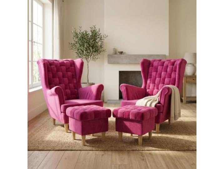 Family Meble 2er-Set Ohrensessel Carol Trinity mit Hockern – Variante Carol Trinity 10