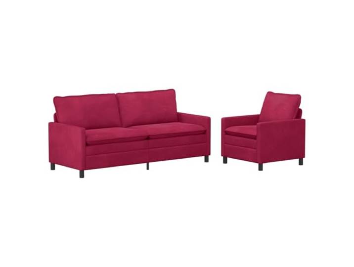 Favemtsl Sofagarnitur 2-Teilig Samt Couchset Weinrot mit Metallrahmen Eleganter Samtbezug in Weinrot und stabile Metallkonstruktion bringen Stil und Komfort ins Wohnzimmer und den Gästebereich.