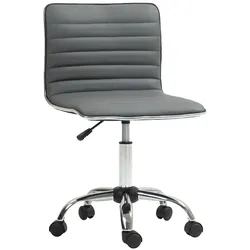 HOMCOM Bürostuhl Ergonomisch PU-Kunstleder Höhenverstellbar Drehfunktion 5 Rollen Dunkelgrau