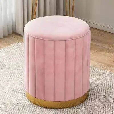 Combo Retail Shop Light Luxury Makeup Stools, Round Vanity Chairs, Sofas, Bedroom Side Storage Bench pink Unstorable Items