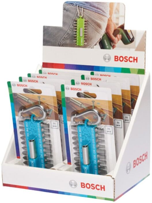 Bosch 21-teiliges Schrauberbit-Set mit Snap-hook (hellblau) Ausstellerversion (2607012001)
