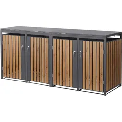 MÜLLTONNENBOX 4er Anthrazit-Holzoptik