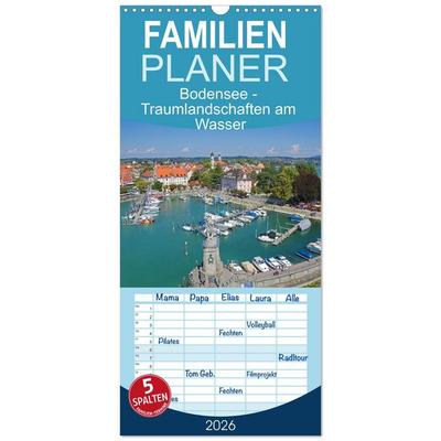 Familienplaner 2026 - Bodensee - Traumlandschaften am Wasser mit 5 Spalten (Wandkalender, 21 x 45 cm) CALVENDO