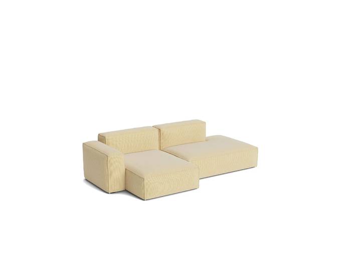 HAY Mags Soft Low Armrest Sofa 2,5-Sitzer Kombination 3 Tartaglia Ocre white, linksbündig, abnehmbarer Bezug