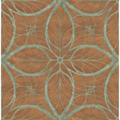Seabrook Designs Patina Lattice Geometric Unpasted Wallpaper