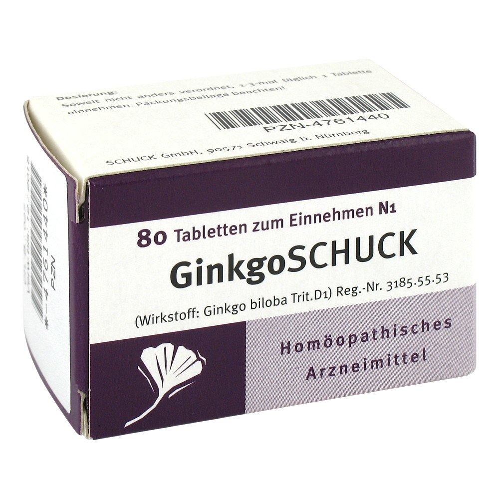 SCHUCK GmbH Arzneimittelfabrik Ginkgoschuck Tabletten 04761440