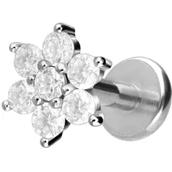 Titan Labret mit Innengewinde KRISTALLBLUME