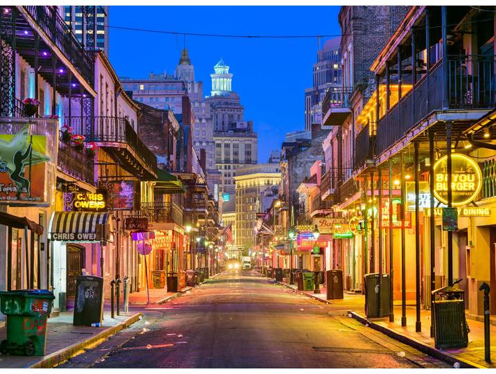 Fototapete PAPERMOON Bourbon Street New Orleans , bunt, B:3,5m L:2,6m, Vlies, Tapeten, Fototapete