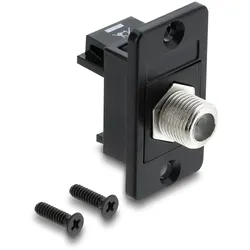 DELOCK Panel Mount F Buchse zu F Buchse schwarz