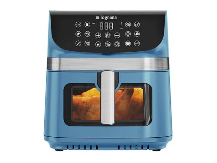 Tognana Iridea 9L Luftfritteuse, Doppelwiderstand, Digitalanzeige, Timer, 80-200°C, Fenster, 2200W, Zuckerpapier