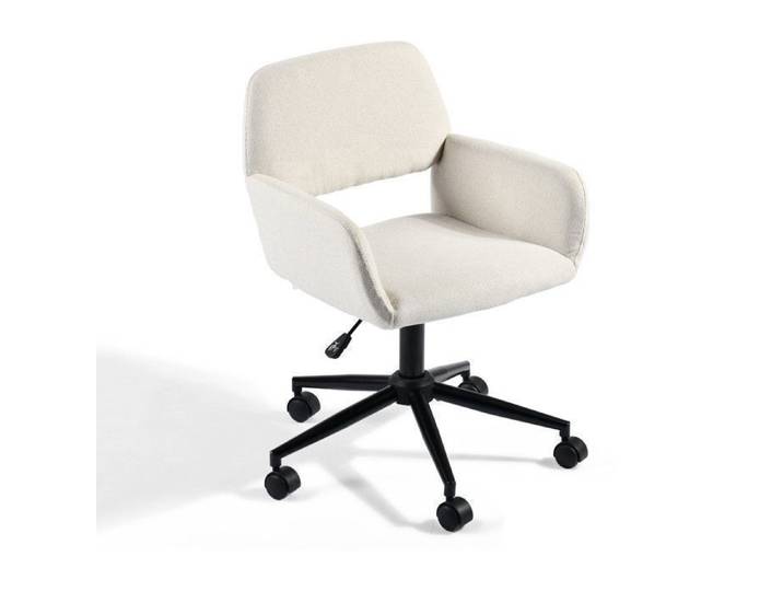 URBAN MEUBLE Chaise de bureau - Style scandinave - Pivotante 360° - Réglable en hauteur - Beige