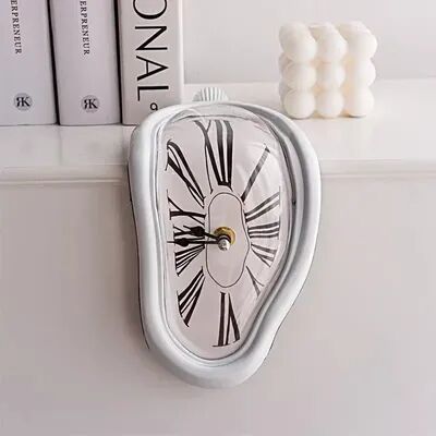 Daily Discovery Surreal Melting Wall Clock Dali Style Clock Unique Home Decor white1
