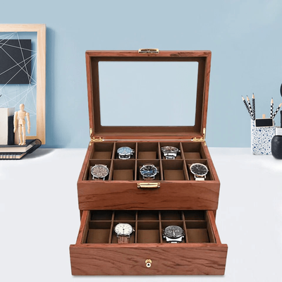 Multicon Wholesale Hub Premium Wood Watch Display Box With Slots Elegant Watch Storage Organizer Case Premium Wood Watch Display Box With Slots Elegant Watch Storage Organizer Case
