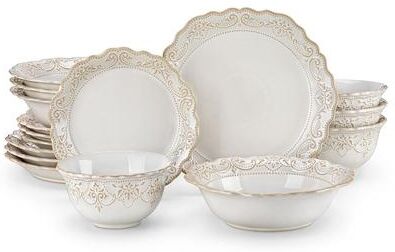 MALACASA GISELLE 16-Piece Stoneware Dinnerware Set, Service for 4