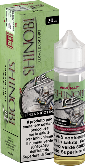VaporArt Shinobi Ice Liquido Shot 20ml Papaya Fico Lime Zucchero Menta