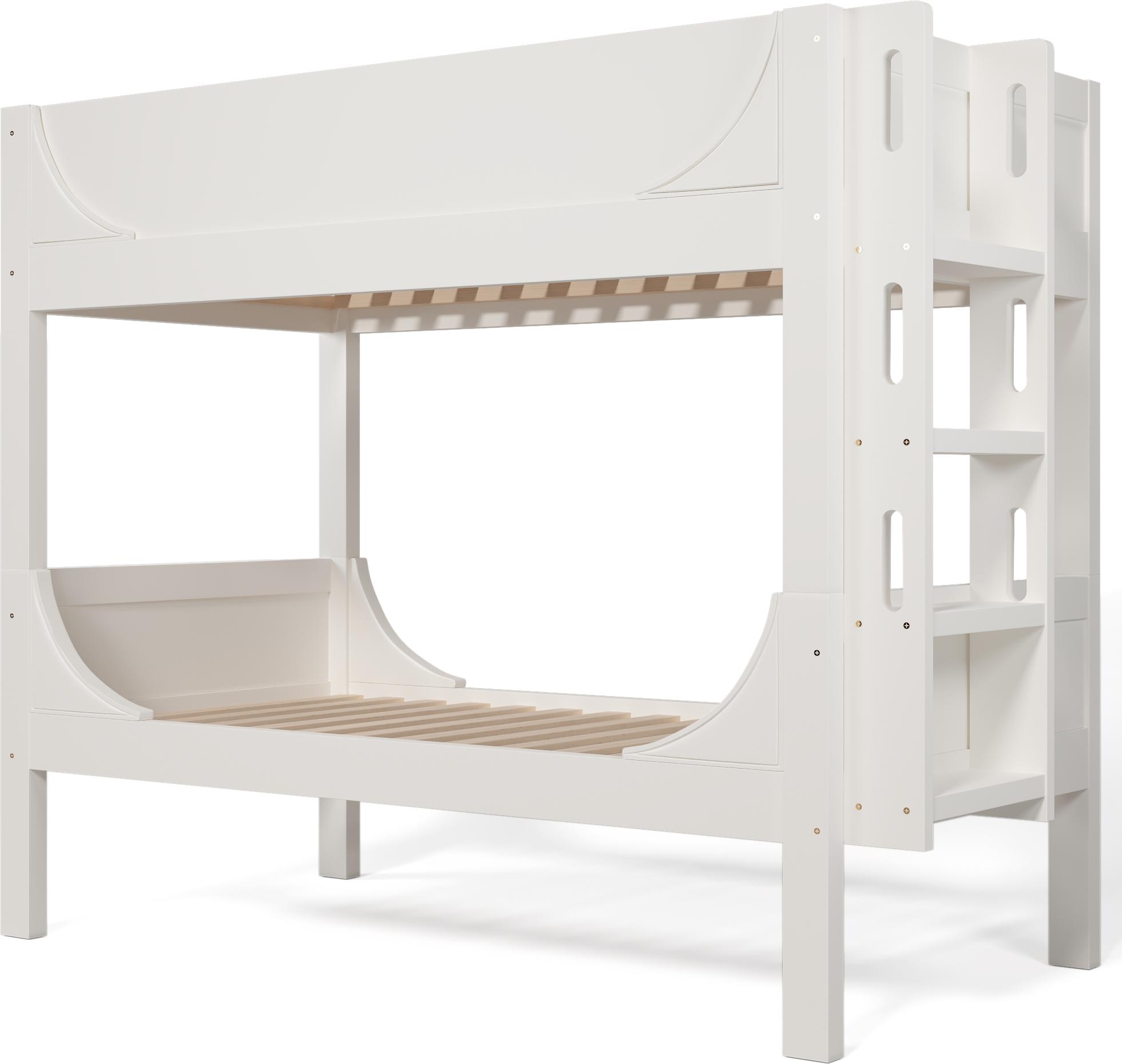 Trennbares Etagenbett 90x200cm mit Flexibel am Kopf-/Fußende montierbarer Leiter, Aus 1 Bett werden 2 Einzelbetten(Ohne Matratze)