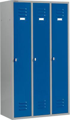 Schäfer Shop Select Kleiderspind mit 3 Abteilen, Drehriegelverschluss, weißaluminium/enzianblau