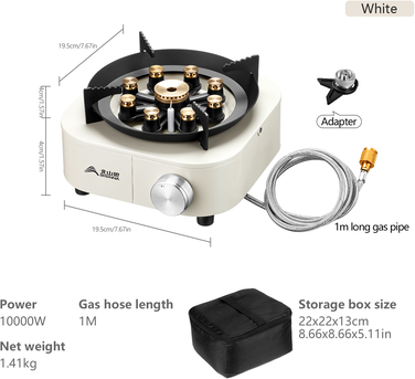 Inspire Daily Merch High Firepower Portable Camping Gas Stove Burner For Outdoor Adventures white