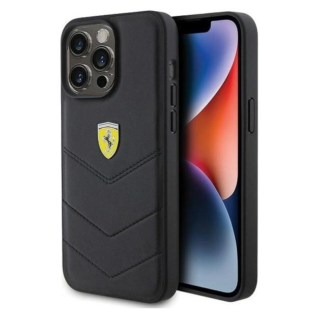 Ferrari FEHCP15XRDUK iPhone 15 Pro Max 6.7" czarny/black hardcase Quilted Metal Logo (Apple iPhone 15 Pro Max) (FER000596-0)