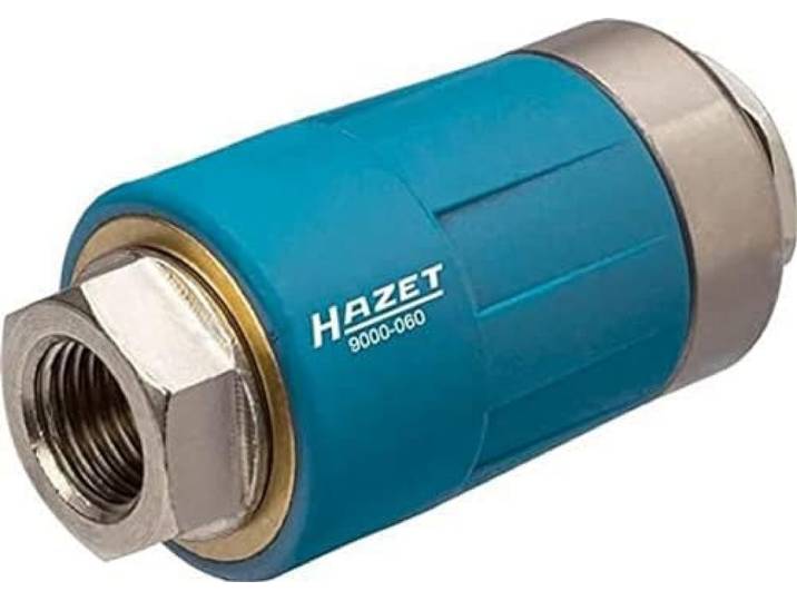HAZET Raccord de sécurité 9000-060 I Raccord rapide d'air comprimé sûr\, filetage intérieur 12\,91 mm (1/4 pouce)\, pour tous les embouts de raccordement d'air\, 0-20 bar