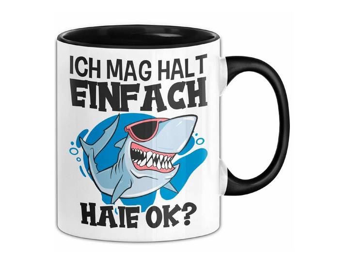Trendation Tasse Hai Tasse Geschenk Haifisch Liebhaber Ich Mag Halt Einfach H