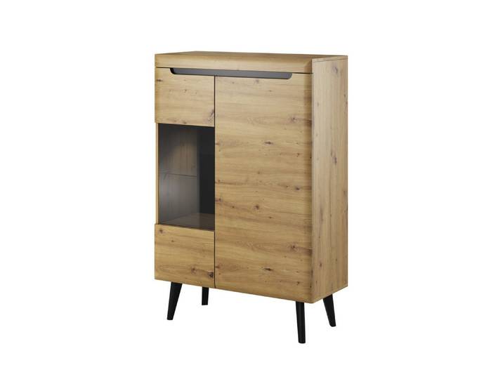 MOEBLO Standvitrine EGON 53 (Schrank Glasvitrine Einlegeböden Dekoration) 90x134x40