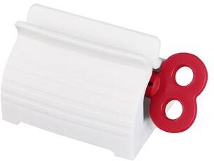Inspire Daily Merch Rolling Tube Toothpaste Squeezer, Toothpaste Seat Holder Stand, Rotate Toothpaste Dispenser For Bathroom red