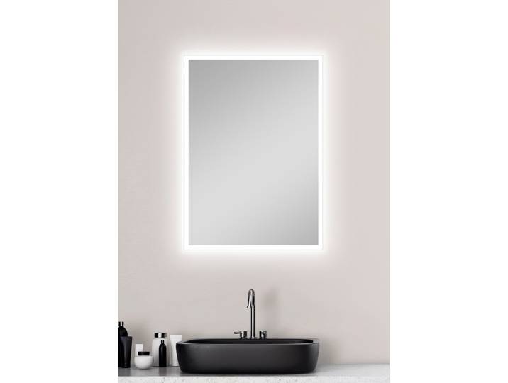 Badspiegel TALOS, weiß, Glas, Spiegel, Badspiegel, 50x70 cm - Spiegel mit Beleuchtung