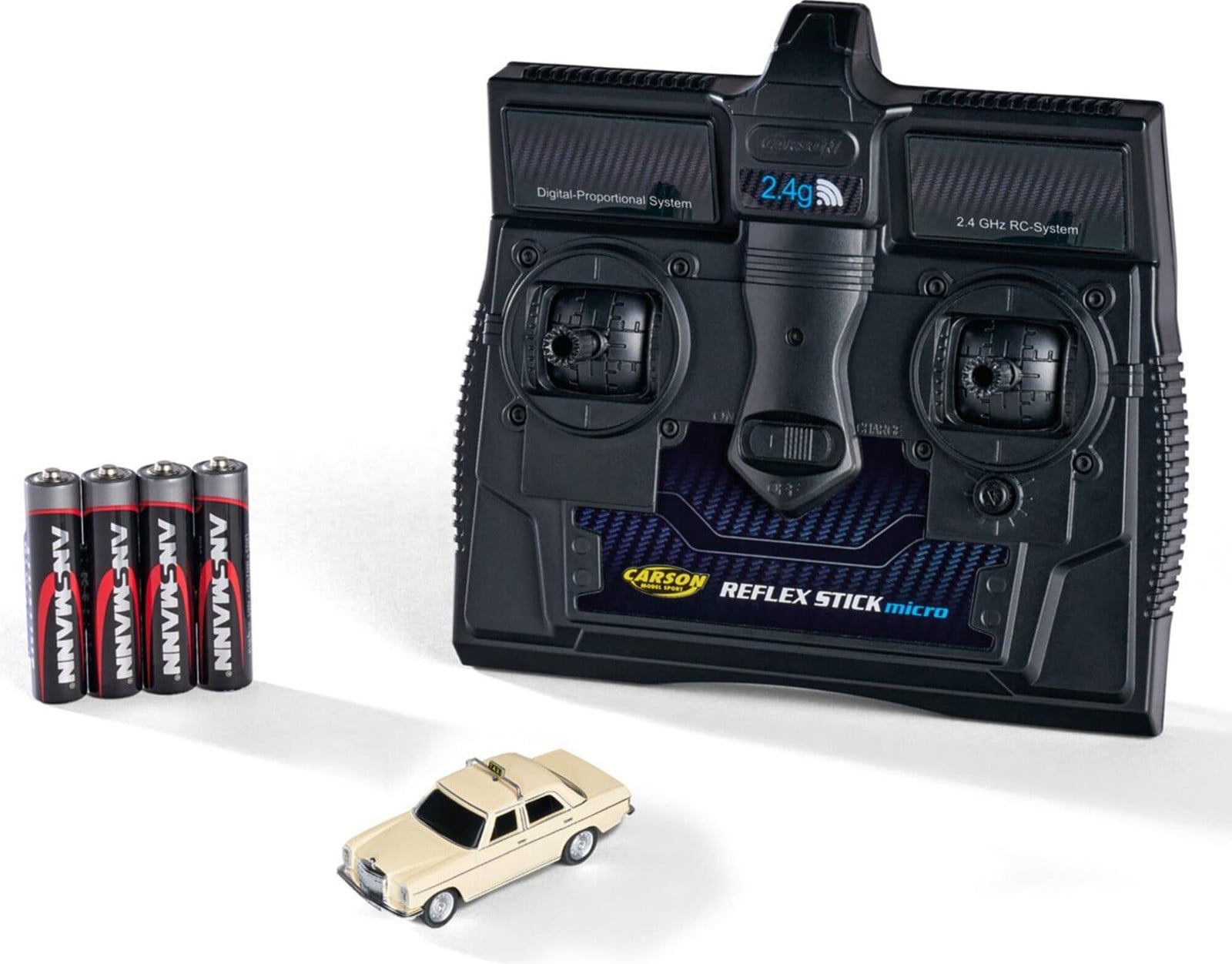 Tamiya-Carson Mercedes Benz 200/8 Taxi schaal 1:87 voor modelspoorbanen