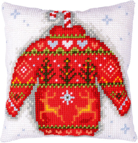 Kreuzstichkissen "Winter-Pulli"
