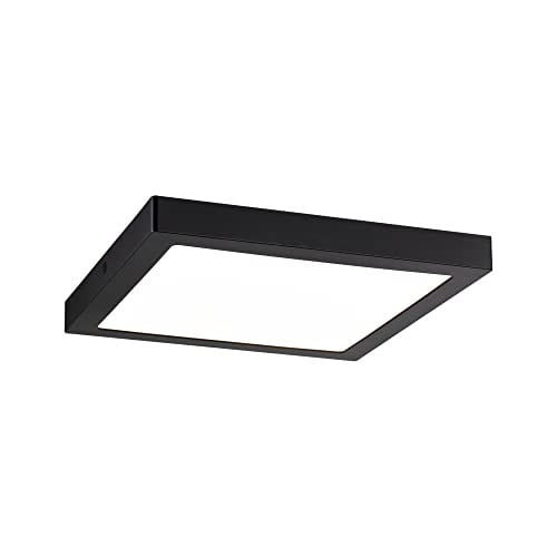 Paulmann Abia LED-plafondlamp, vierkant, zwart, 22W, warm wit licht