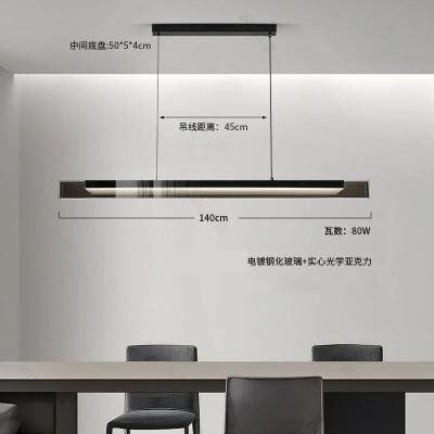 Inspired Living Modern Glass Pendant Light Linear Chandelier For Kitchen Island And Dining Table 140cm warm White No Remote